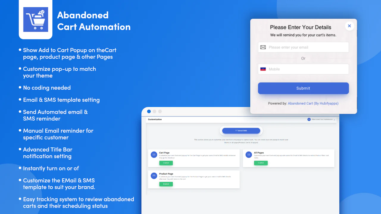 Hubify Abandoned Cart Reminder